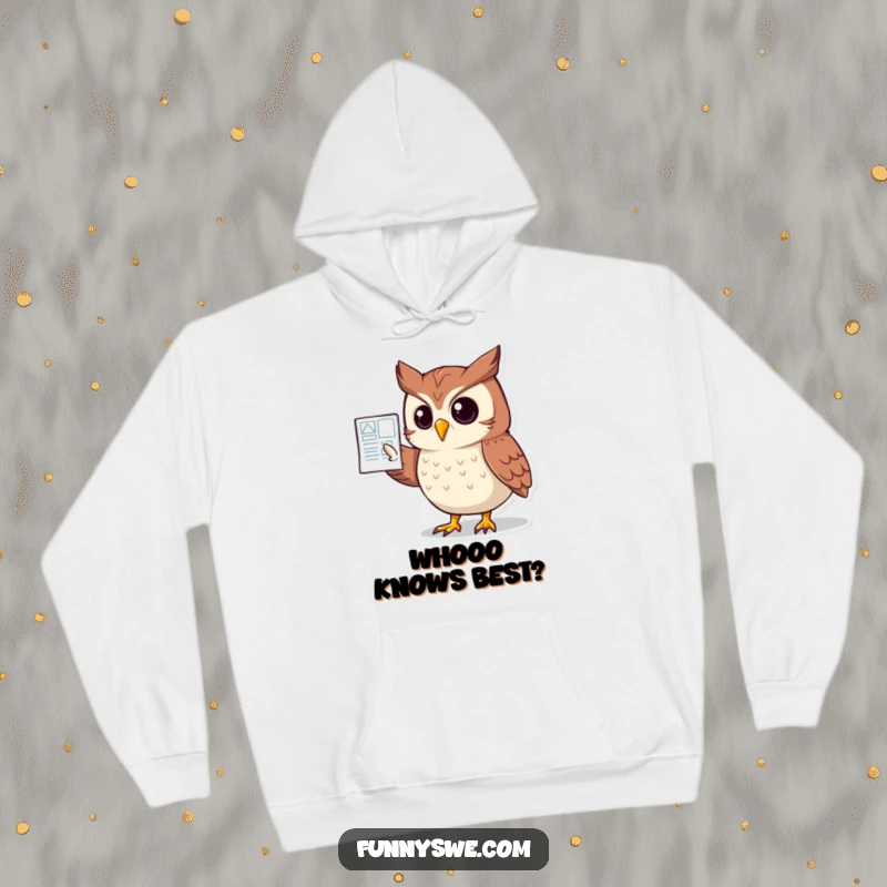 Funny Owl Website Blueprint Hoodie: A clever owl highlights a website plan, offering warmth and a touch of design-centric humor.