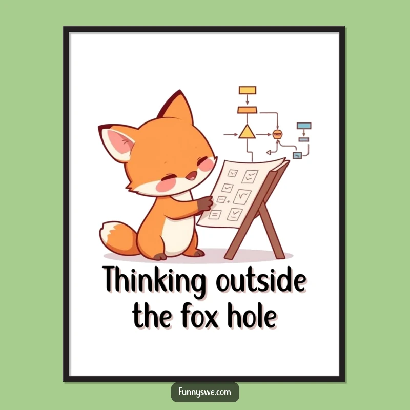 Free Printable Fox Flowchart Art: Hilarious Downloadable Gift for Planners!