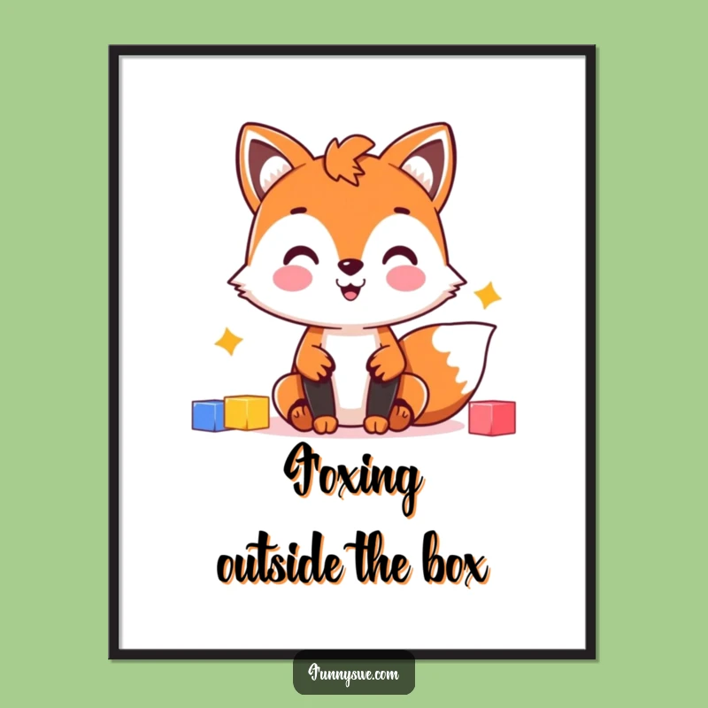 Free Printable Wall Art: Funny Fox Building Website, Colorful Tech Downloadable Decor
