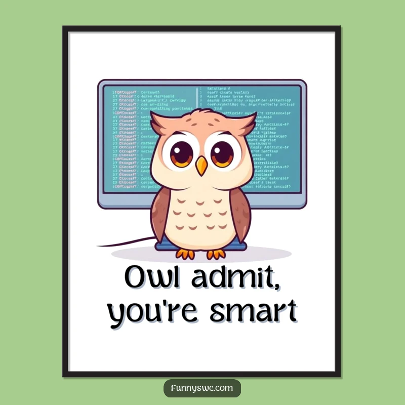 Free Printable Wall Art: Owl Coder Design - Funny Geek Decor!