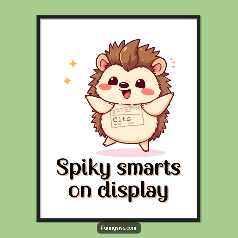 Funny Free Printable Wall Art Kawaii Hedgehog Coding Dance Downloadable Decor
