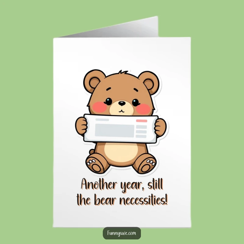 Free Printable Bear Birthday Card: Funny Downloadable for Web Dev Celebrations