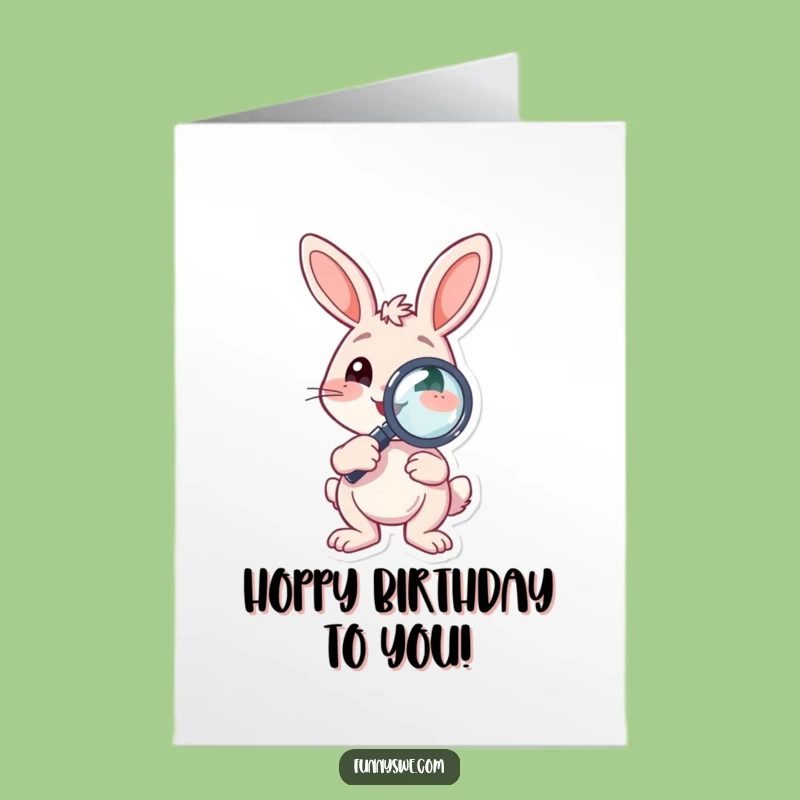Free Printable Birthday Card: Bunny Debugger - Funny Bug Hunter Greeting!