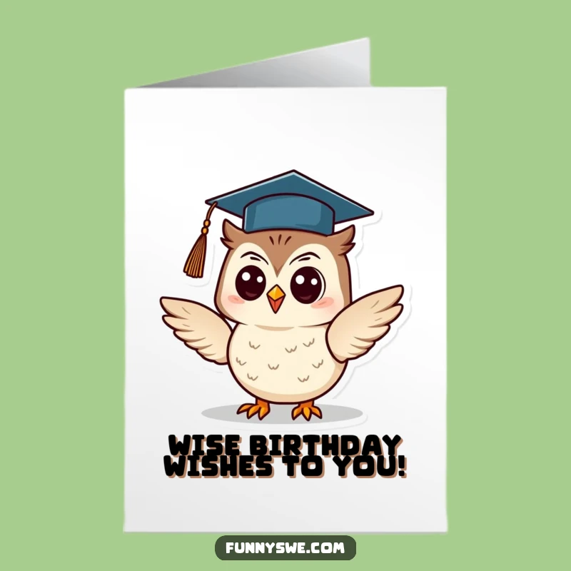 Free Printable Owl Graduation Birthday Card - Funny Downloadable Gift for Smarty Pants