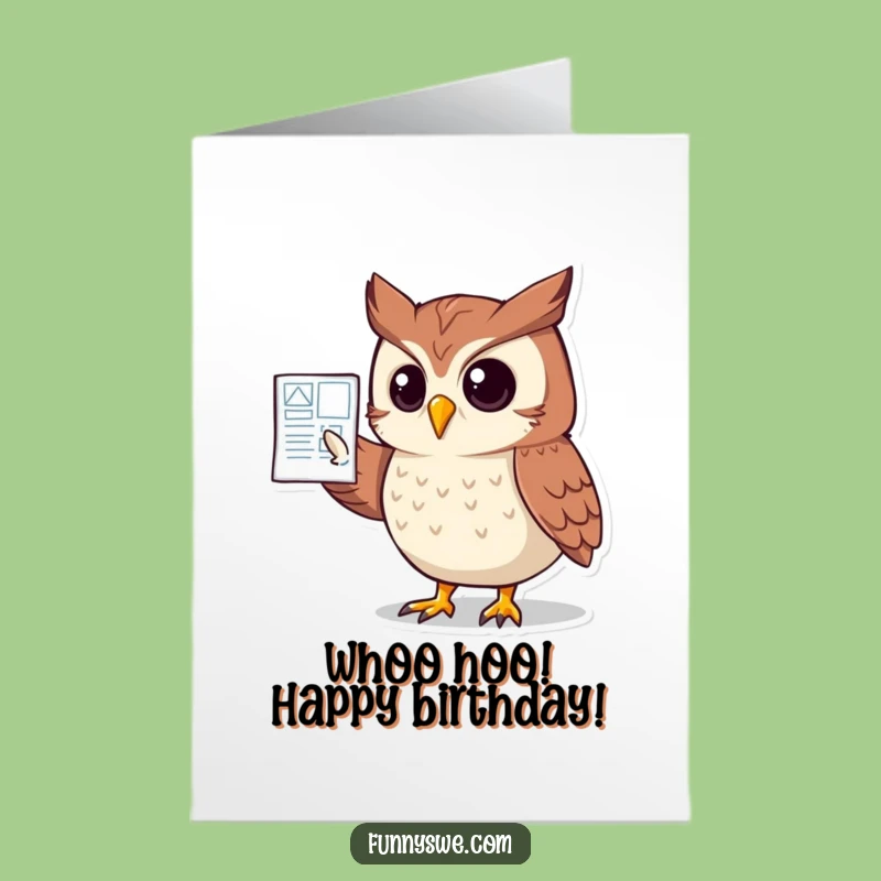 Free Printable Owl Website Plan Birthday Card Funny Downloadable Gift