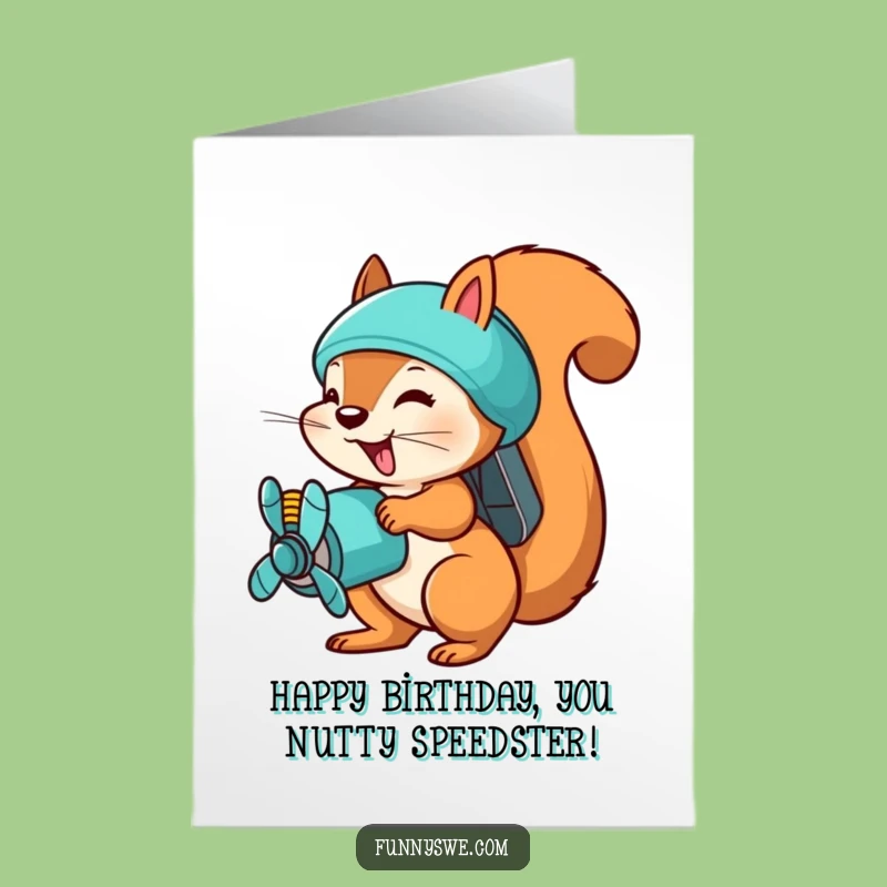 Free Printable Squirrel Birthday Card: Funny Downloadable for Busy Bees