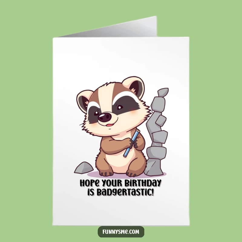 Free Printable Badger Coder Birthday Card Funny Downloadable Gift