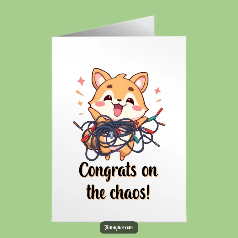 Free Printable Congrats Card: Energetic Wires Animal, Celebrate the Mess