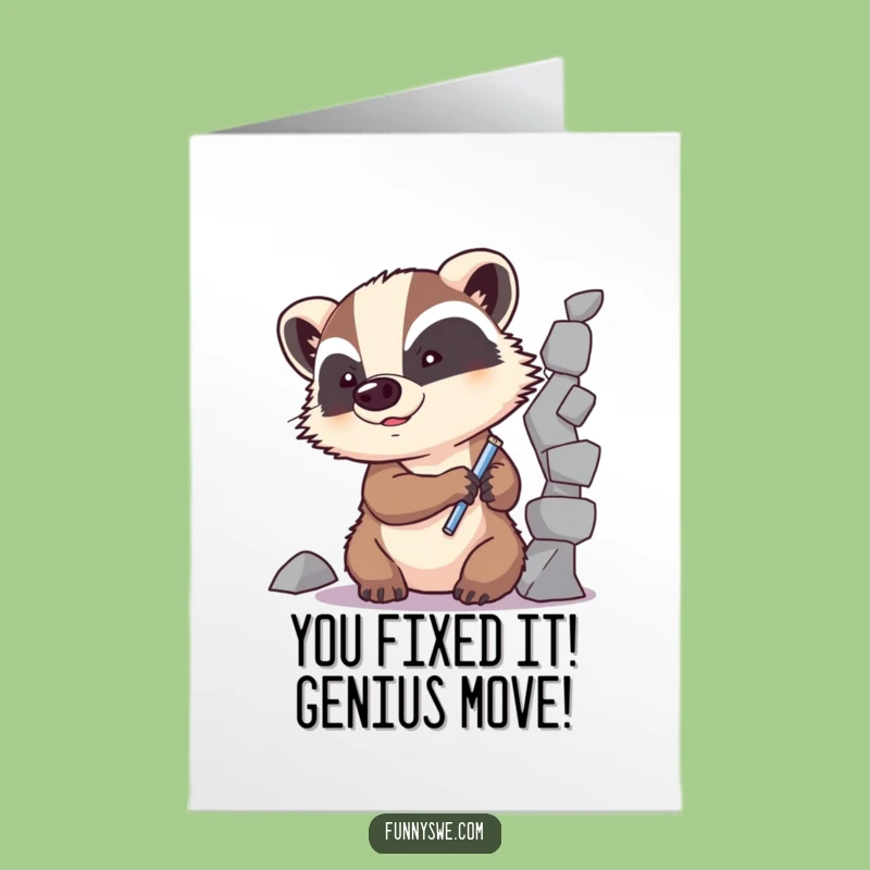 Free Printable Badger Coder Congrats Card Funny Downloadable Gift