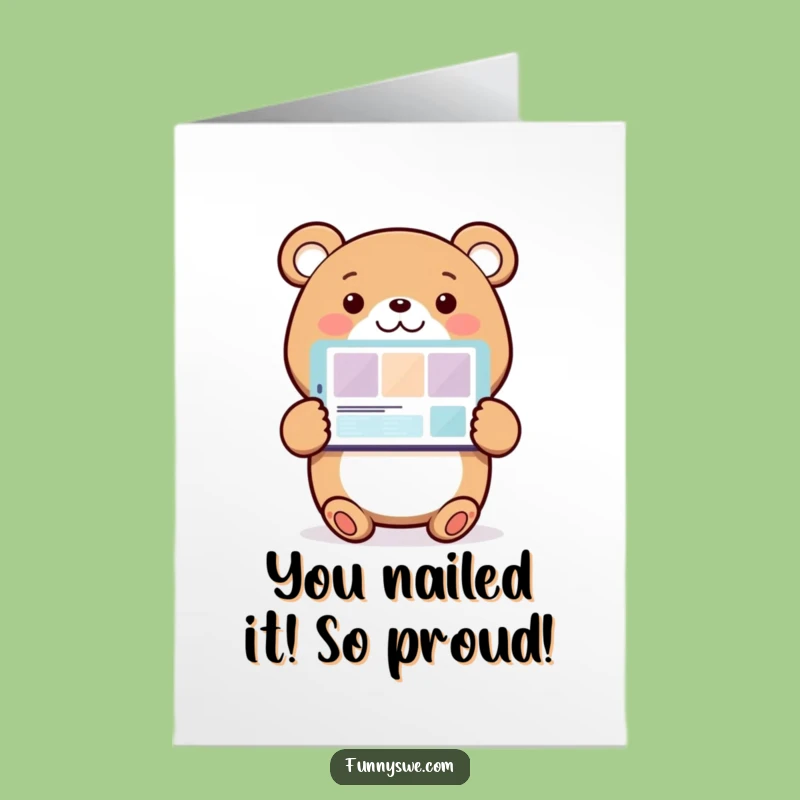 Free Printable Bear Website Launch Congrats Card Funny Downloadable Gift