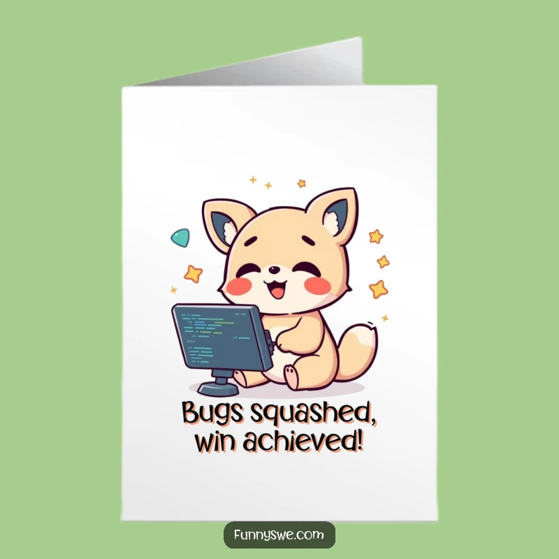 Free Printable Congrats Card: Bug Squashing Fun, Downloadable Celebration Gift