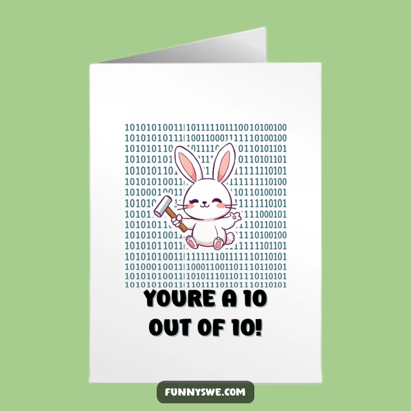 Free Printable Congrats Card: Bunny Coder Success Funny Downloadable Gift