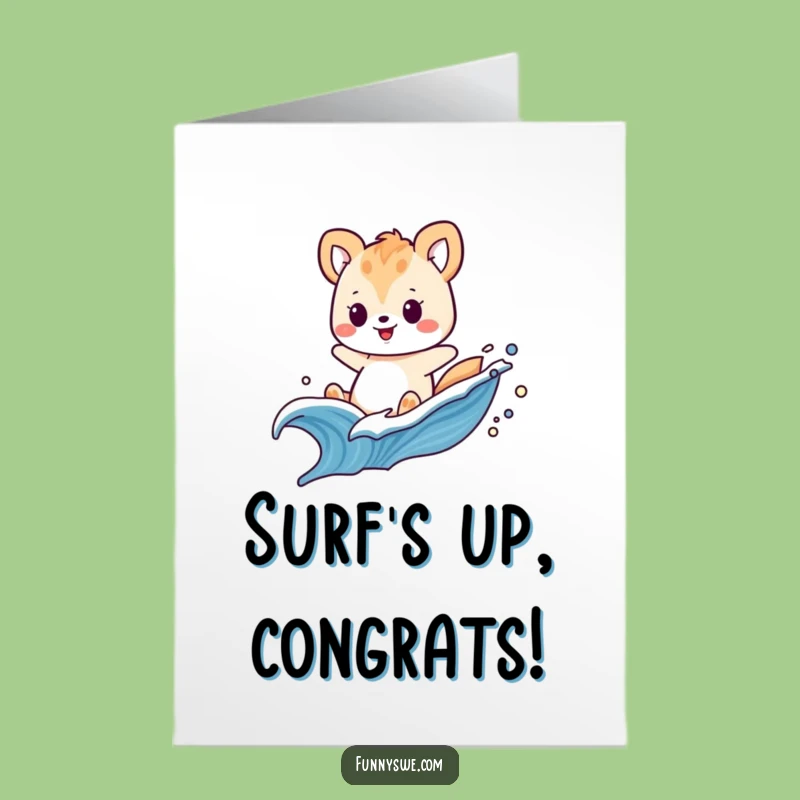 Free Printable Congrats Card: Coding Wave Rider, Digital Success Download