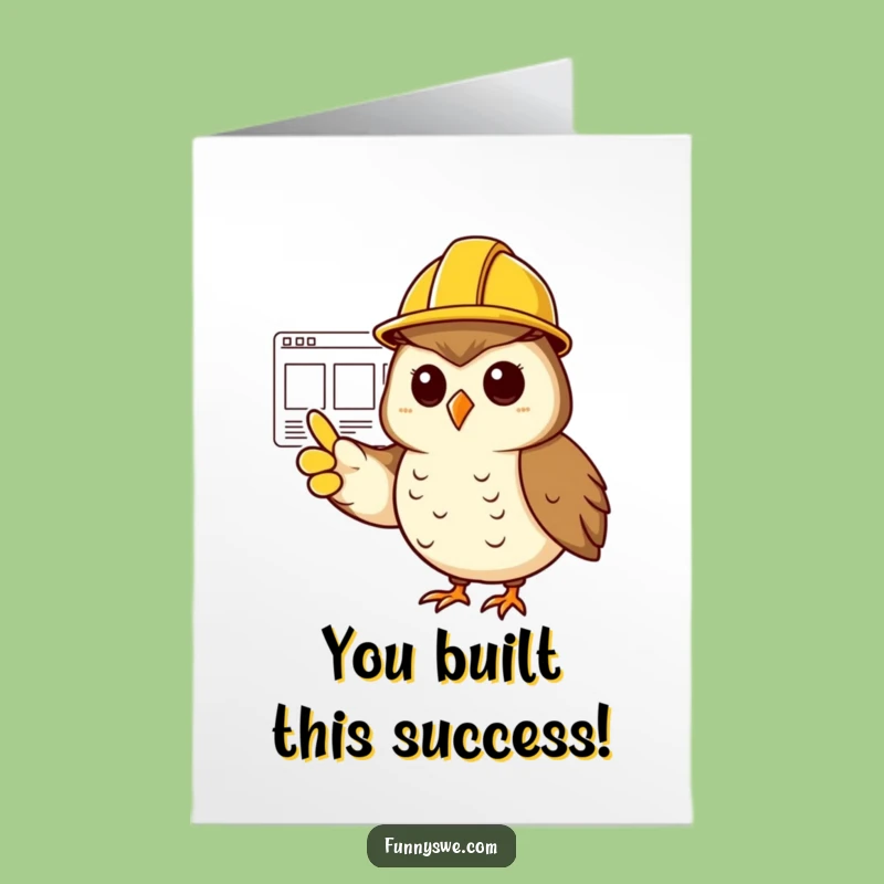 Free Printable Congrats Card: Owl Project Success Funny Downloadable Gift