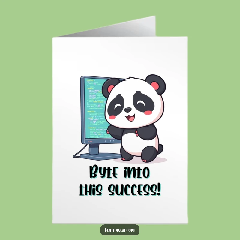 Free Printable Congrats Card: Panda's Successful Code Deployment!
