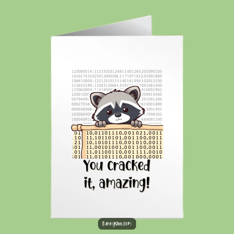 Free Printable Raccoon Congrats Card: Humorous Downloadable for Sneaky Wins