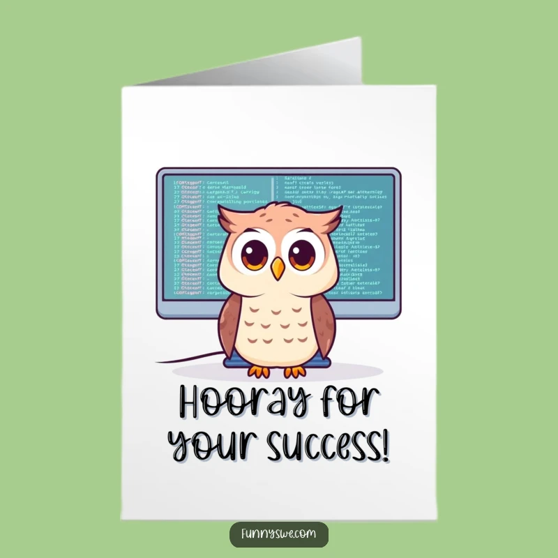 Free Printable Congrats Card: Owl Coder - Celebrate Coding Success!