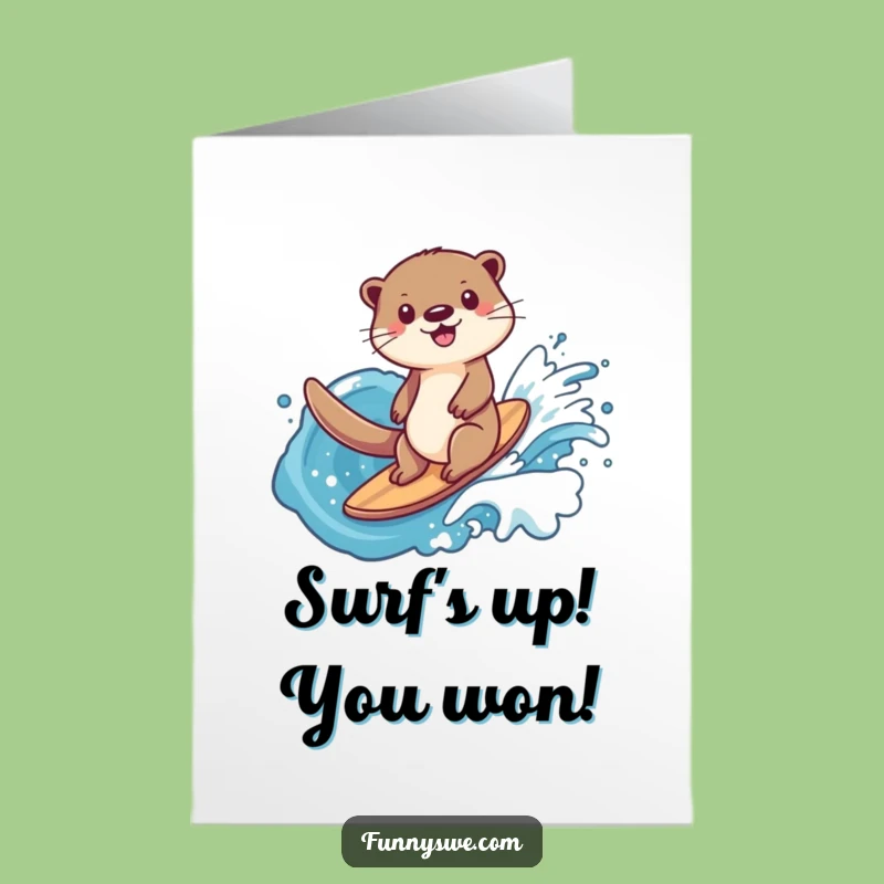 Free Printable Congrats Card: Otter Masters Data, Funny Digital Download