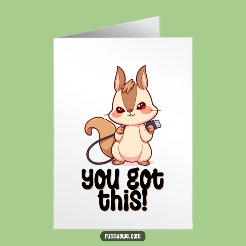 Techy Free Printable Congrats Card: Squirrel's USB Triumph - DIY!
