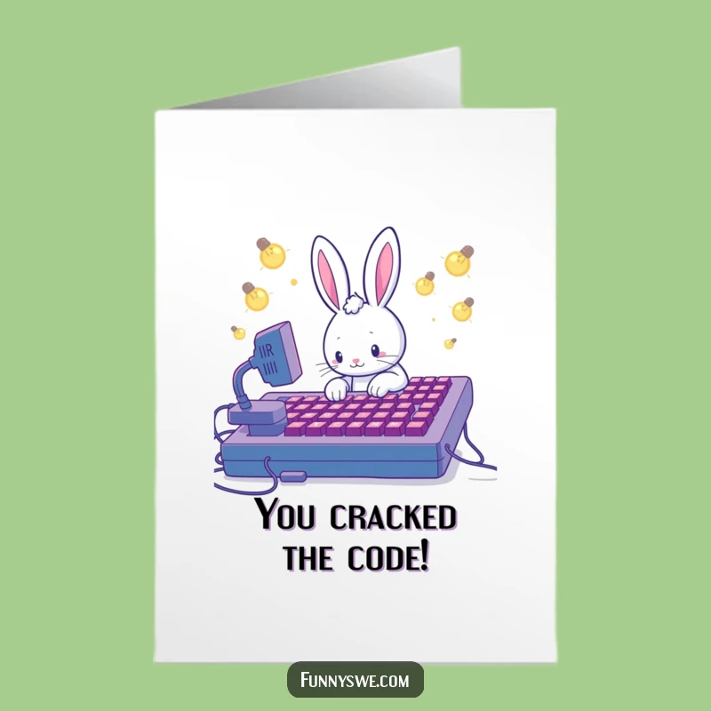 Free Printable Congrats Card: Coder Rabbit Success, Your Funny Downloadable Gift!
