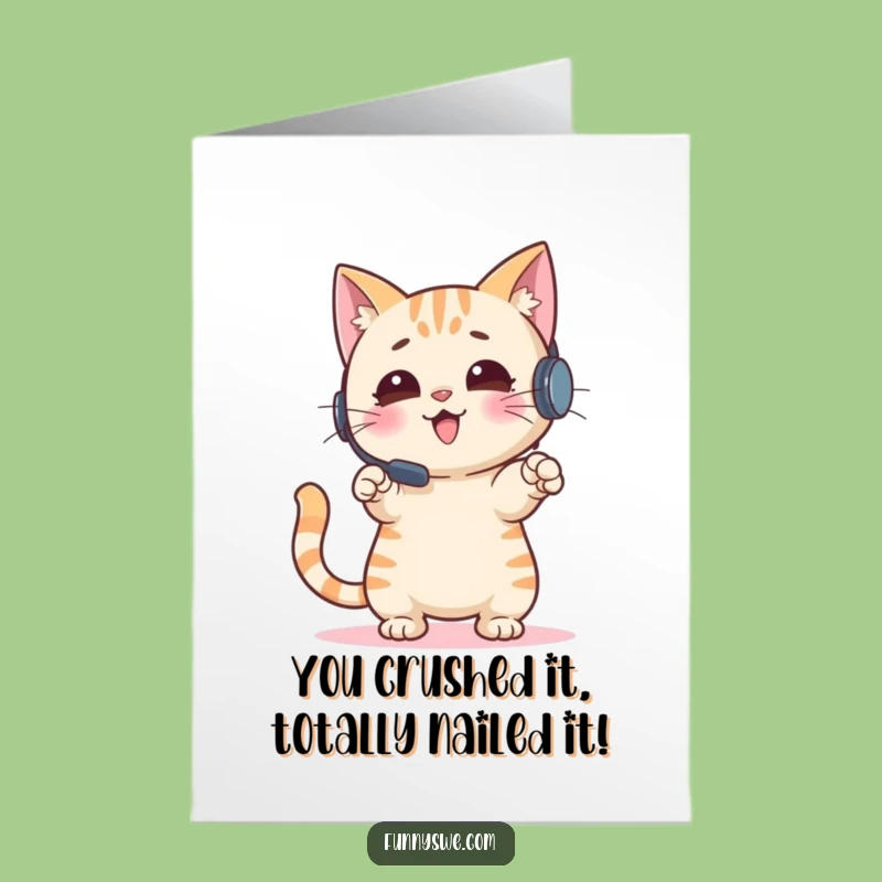 Free Printable Cat Gamer Congrats Card - Funny Downloadable Achievement Gift