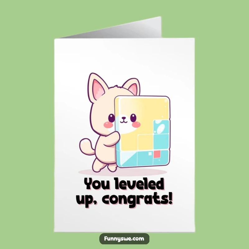 Free Printable Congrats Card: Pixel Pusher Animal, Downloadable Celebration Gift