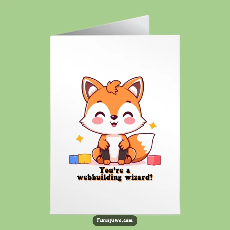 Free Printable Congrats Card: Fox Launches Site, Fun Web Dev Success, Downloadable Greeting
