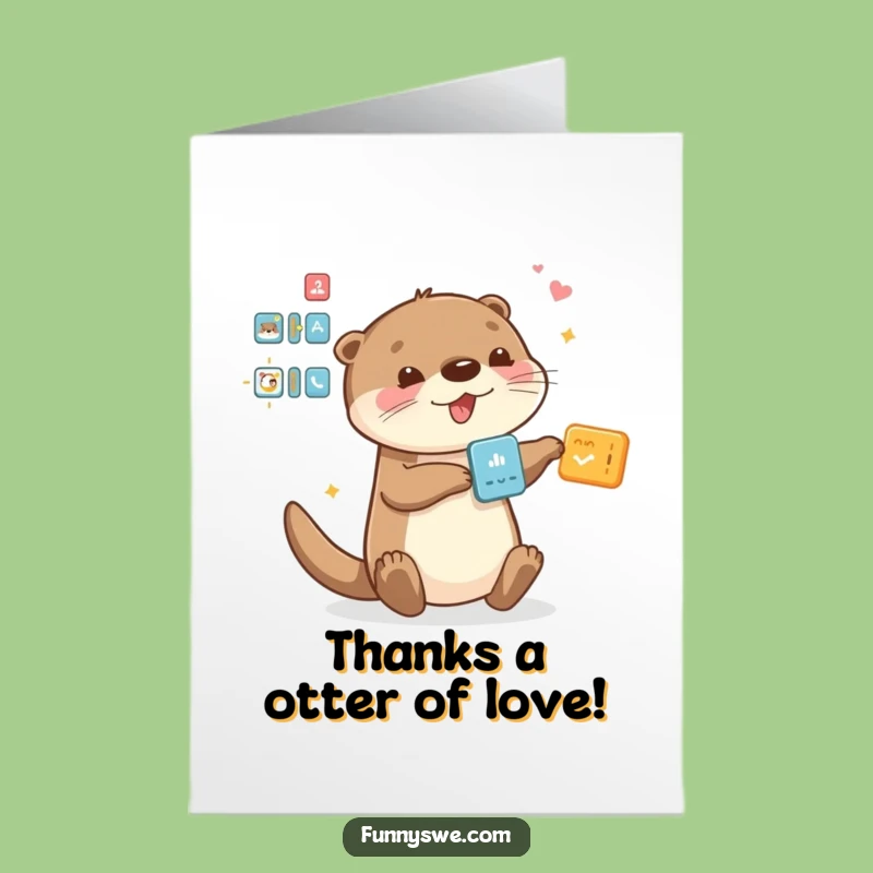Free Printable Otter Thank You Card: Gratitude with Drag & Drop Humor