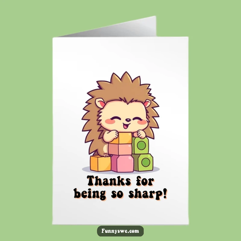 Free Printable Thank You Card: Coding Hedgehog Thanks, Humorous Downloadable Gift