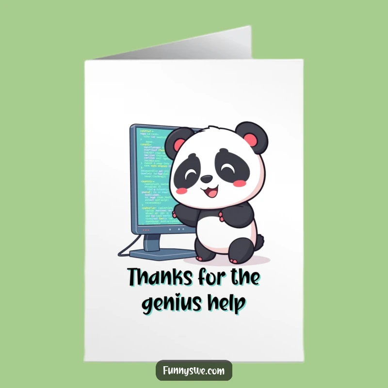 Free Printable Thank You Card: Panda's Grateful Code Push!