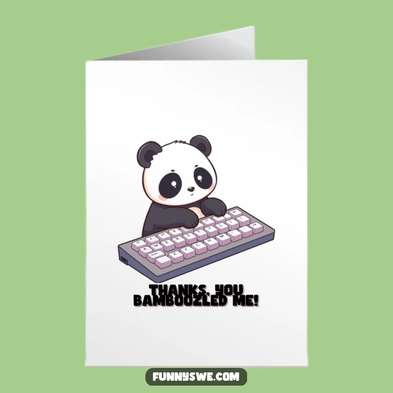 Free Printable Funny Thank You Card: Panda's Swift Thanks Downloadable Gift