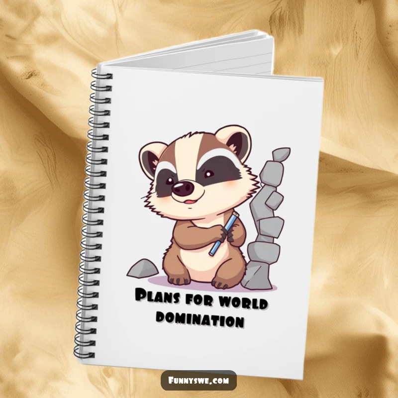Funny Badger Code Fixer Notebook: A determined badger character fixing a broken code element, inspiring resilience on this humorous notebook.