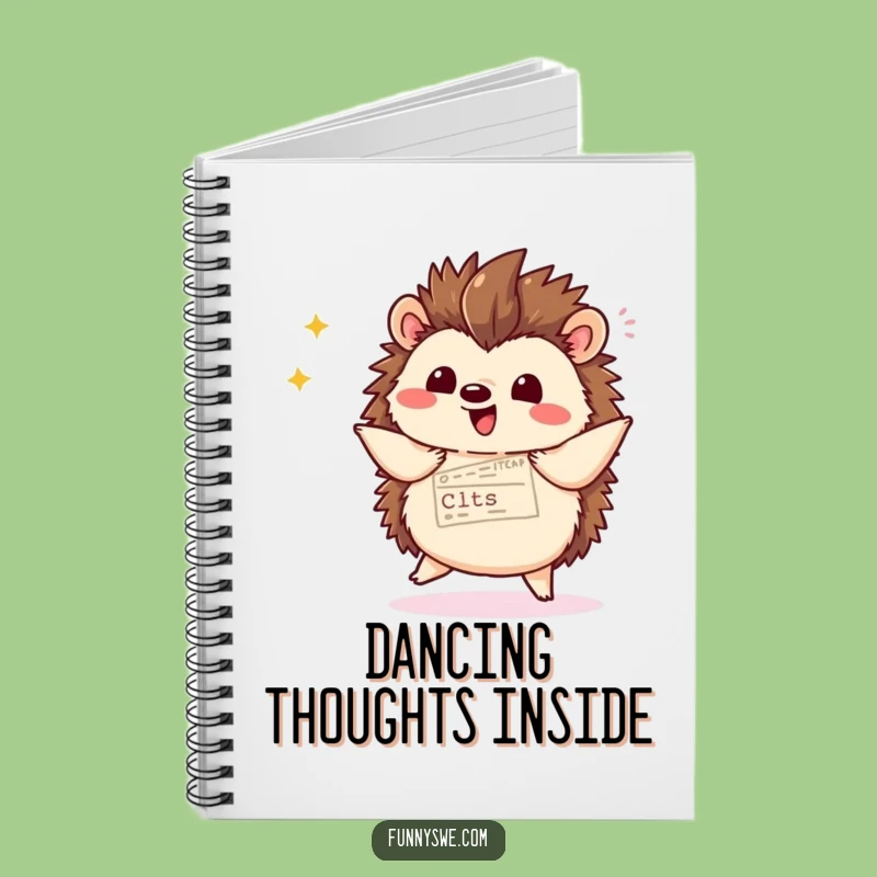 Funny Kawaii Hedgehog Notebook - Witty Journal for Coders & Dancers