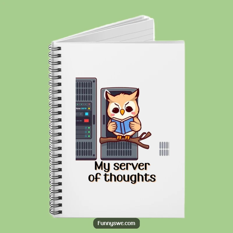 Funny Owl Server Notebook: Kawaii Owl Tech Humor, Journal for Wise Ideas