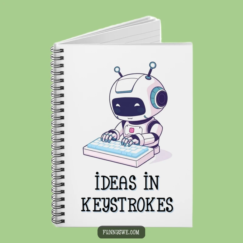 Funny Kawaii Robot Typing Notebook - Jot Down Ideas with a Smile!