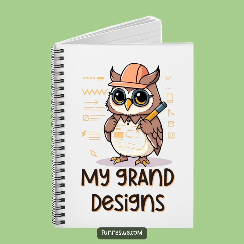 Funny Kawaii Owl Architect Notebook: Plan Your Next Masterpiece