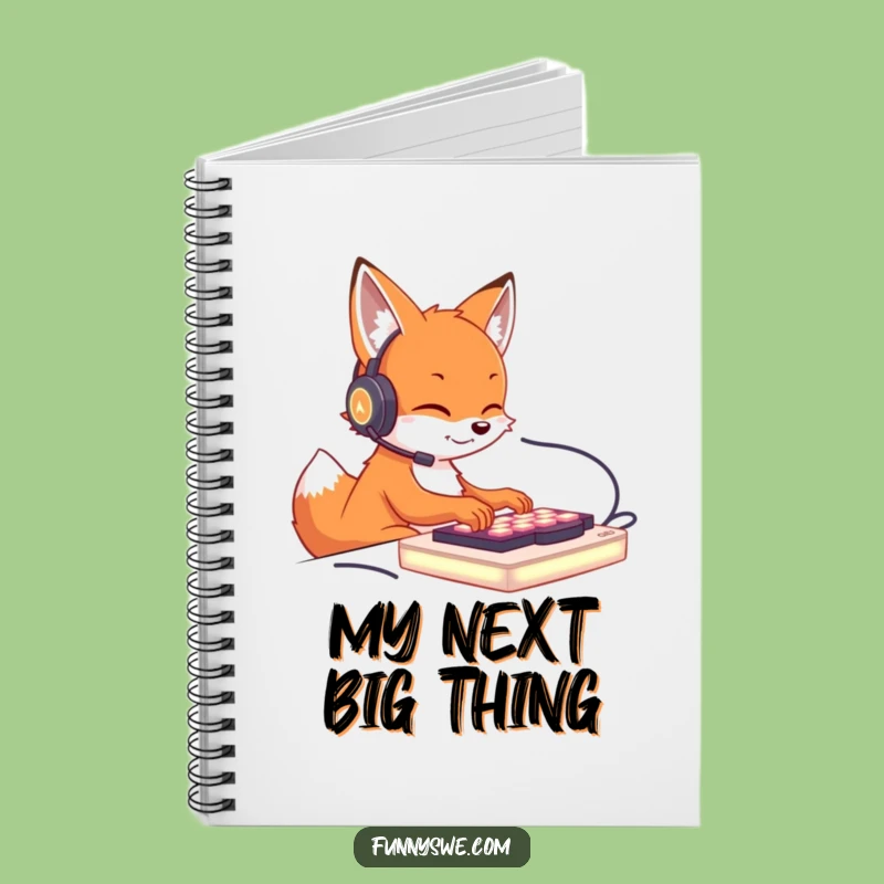 Funny Fox Gamer Notebook: Cute Fox Typing on Keyboard for Notes