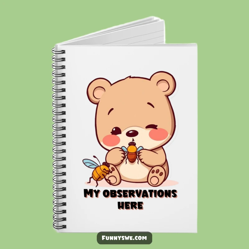 Funny Bear Bug Hunter Notebook: Jot Down Discoveries, Curious Exploration, Gift