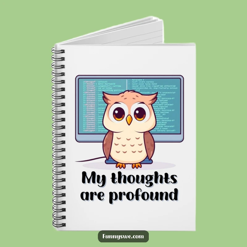 Funny Owl Coder Notebook: Jot Down Code with Wise Observations!