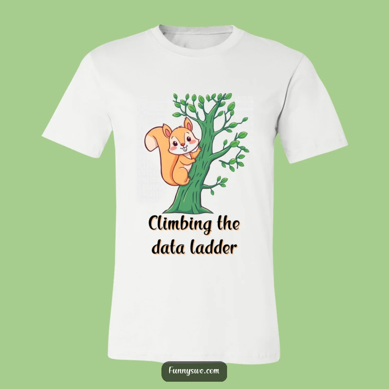 Funny Squirrel Binary T-Shirt: Energetic Coding Humor Tee