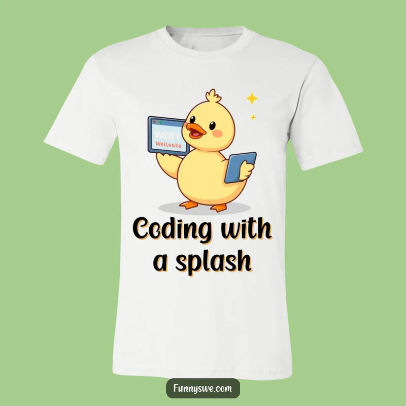 Funny Kawaii Duck Website Builder T-Shirt - Cute & Cheerful Tech Tee