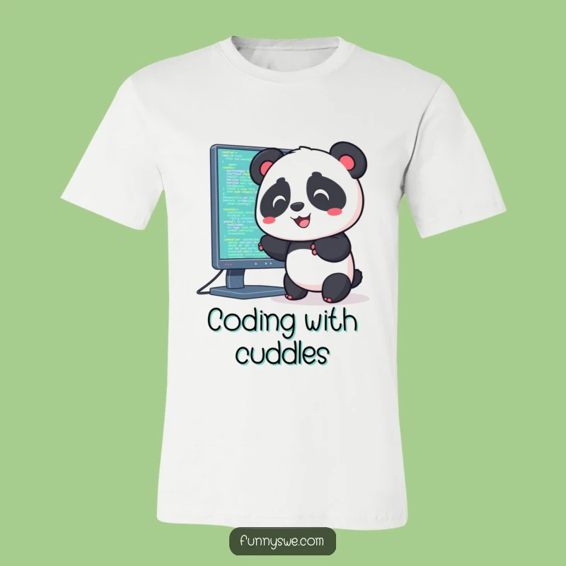 Funny Kawaii Panda Coding T-Shirt: Playful Tech Apparel for Geeks