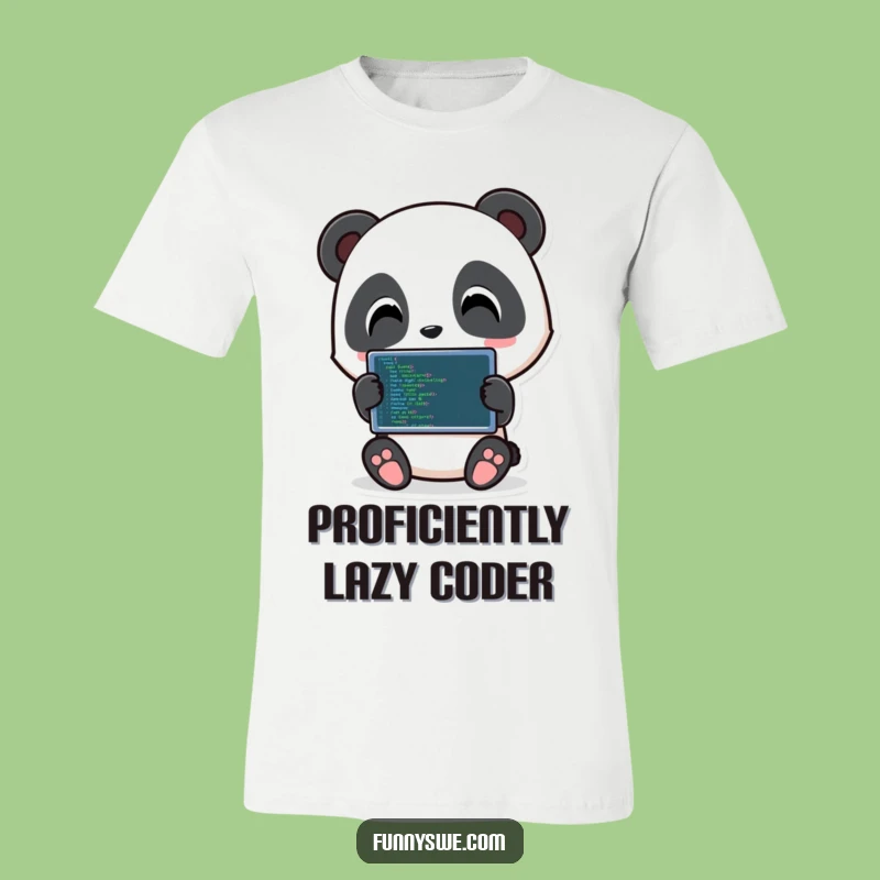 Funny Panda Coding T-Shirt: Playful Panda with Code Tablet, Great Gift