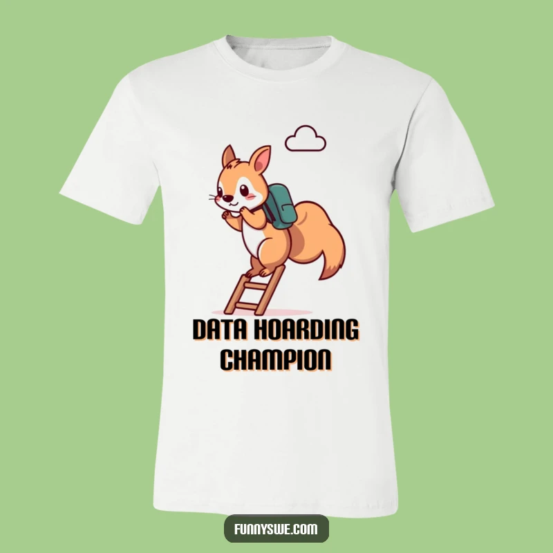 Funny Squirrel Tech T-Shirt: Determined Climber's Cloud Adventure Tee, Ideal Funny Gift