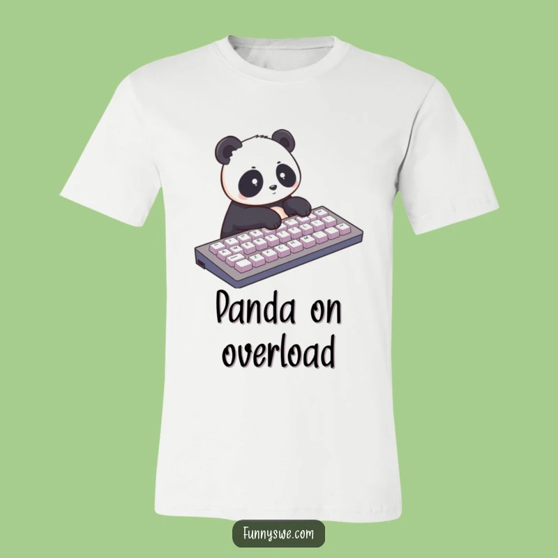 Funny Panda Typist T-Shirt: Giant Keyboard Coding Fun - Hilarious Tech Gift!