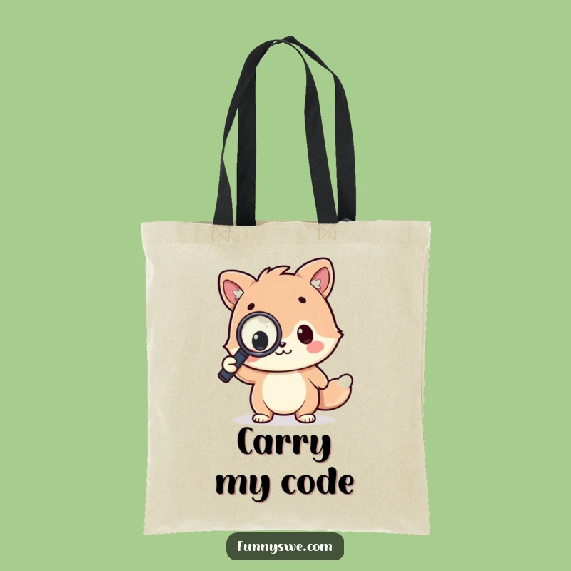 Funny Kawaii Coder Tote Bag - Hilarious Tech Carryall Gift for Programmers