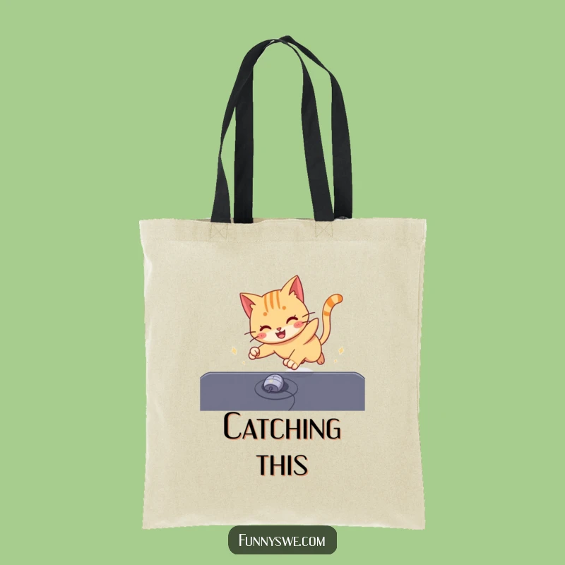 Funny Cat Cursor Tote Bag: Humorous Carry-all for Digital Nomads