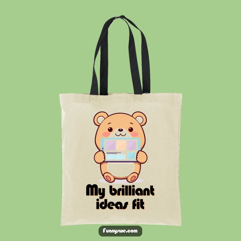 Funny Bear Web Designer Tote Bag: Carry Your Code with Humor