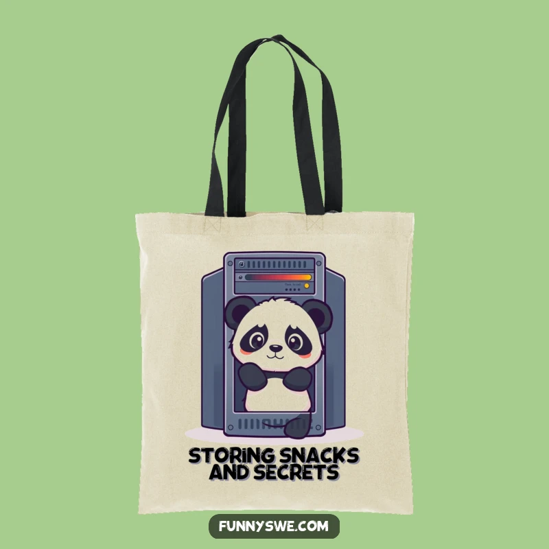 Funny Panda Tote Bag - Chic Server Rack Carry-All for Techies