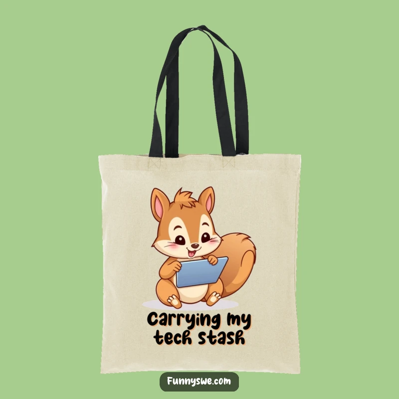 Funny Squirrel Web Designer Tote Bag: Carry Your Projects with Acorn-ic Style!